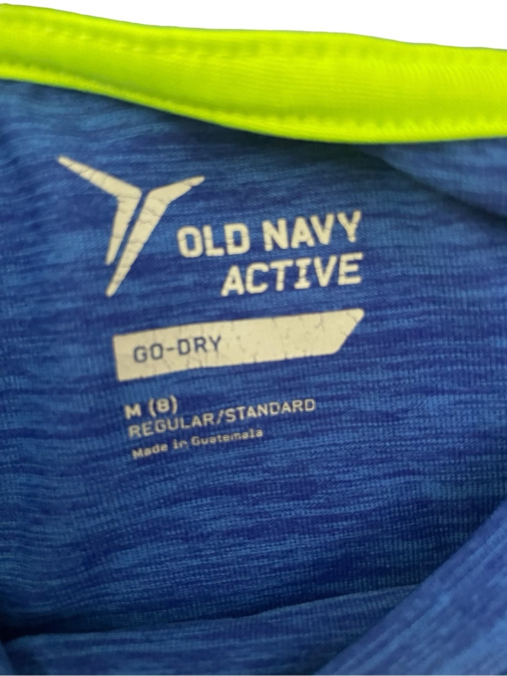 Old Navy Blue Long-Sleeve Graphic Tee with Neon Green Accent - Picture 4 of 4
